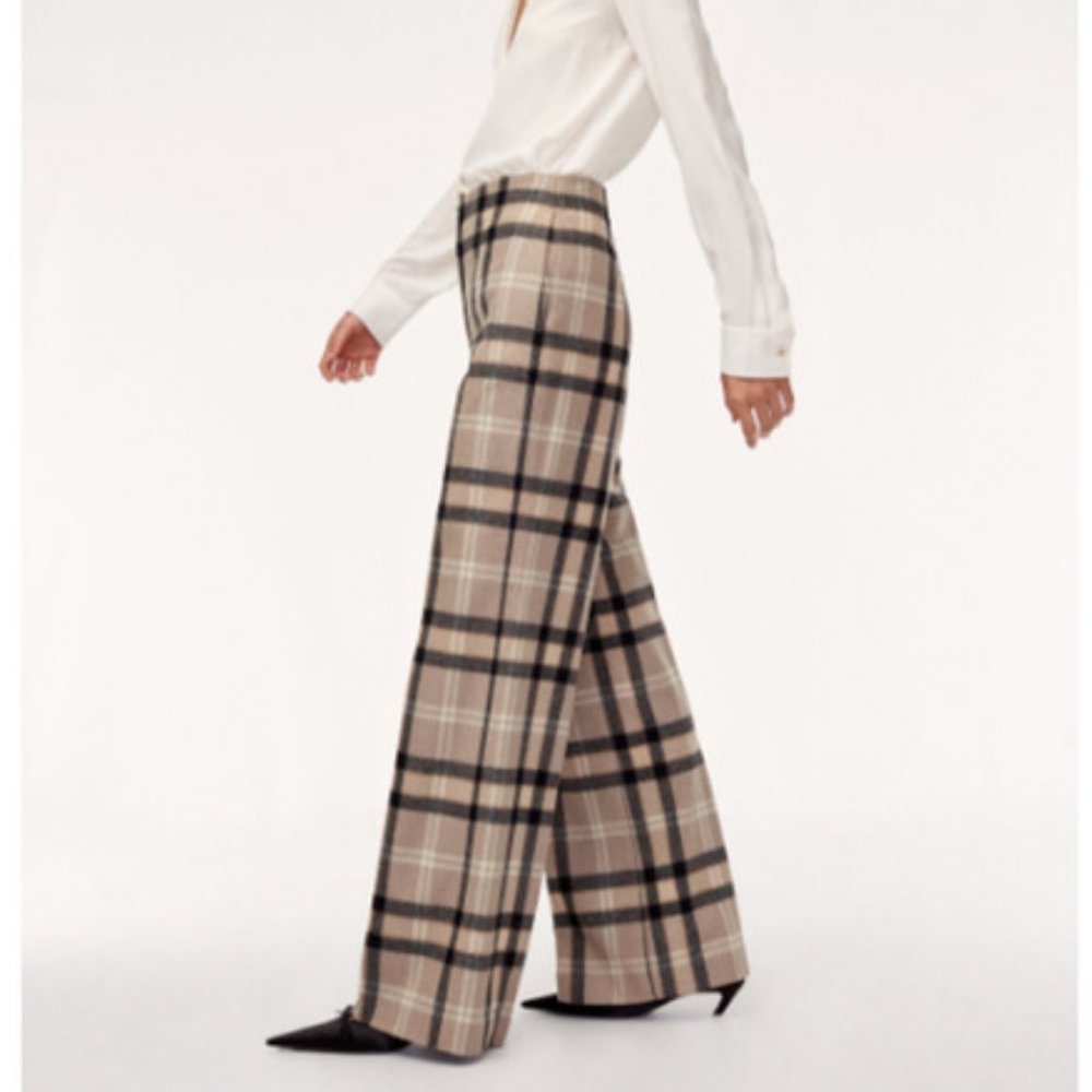 Aritzia Wilfred Madelon Pant Tartan Plaid Wool 2